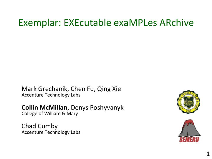 exemplar executable examples archive