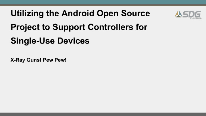 utilizing the android open source project to support