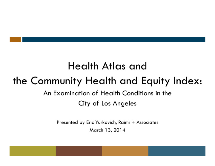 health atlas and the community health and equity index