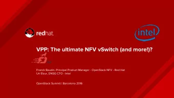 VPP: The ultimate NFV vSwitch (and more!)?  Franck Baudin, Principal Product Manager - OpenStack