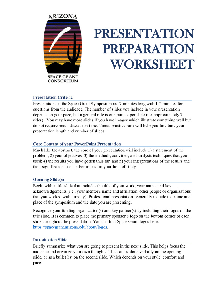 pr presentation on pr prepa paration on wor worksheet