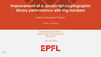 Improvement of a JavaScript cryptographic  library performance with big numbers  Master Semester