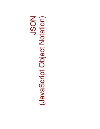 JSON  (JavaScript Object Notation)  JSON (JavaScript Object Notation)  A lightweight