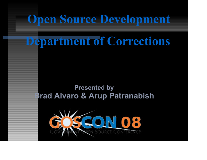 open source development department of corrections