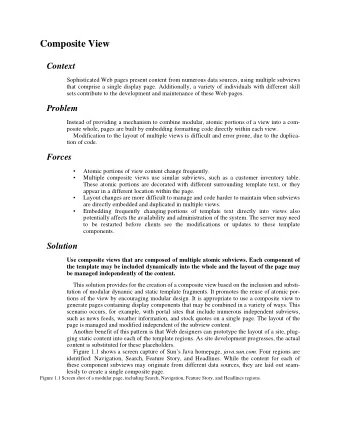 Composite View  Context  Sophisticated Web pages present content from numerous data sources, using