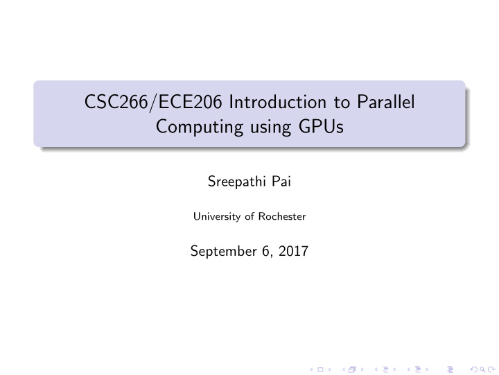 csc266 ece206 introduction to parallel computing using