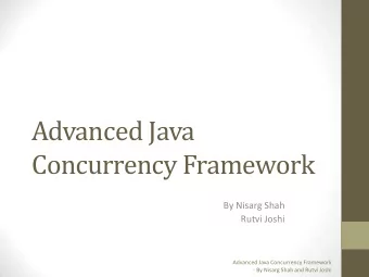 Advanced Java  Concurrency Framework  By Nisarg Shah  Rutvi Joshi  Advanced Java Concurrency