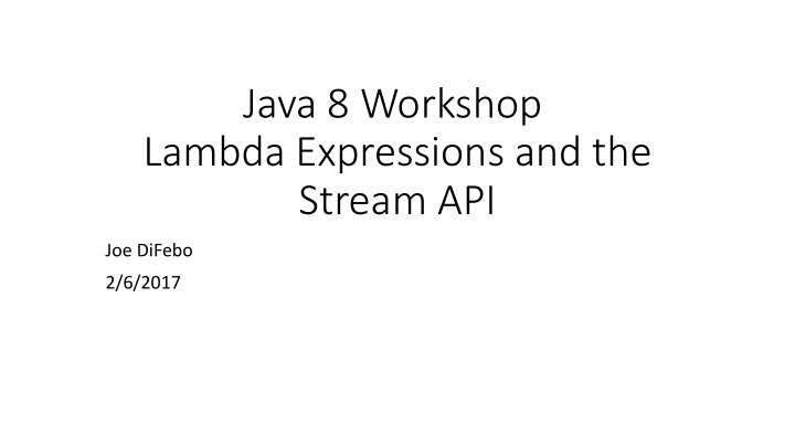 java 8 workshop