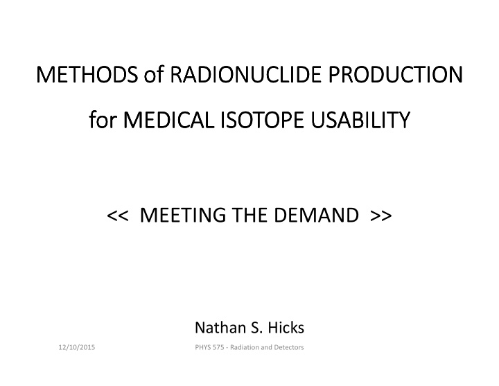 methods methods methods methods of of of of radionuclide