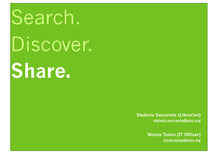 search discover share