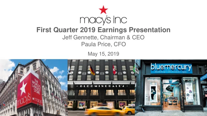 first quarter 2019 earnings presentation