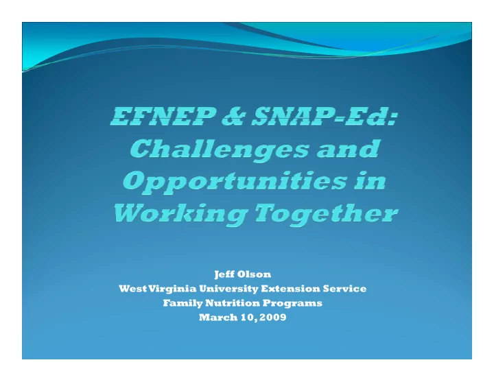 jeff olson west virginia university extension service