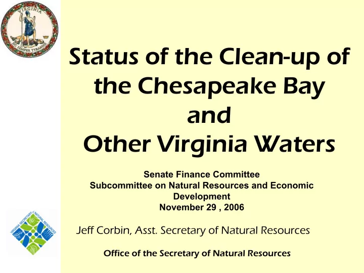 status of the clean up of status of the clean up of the