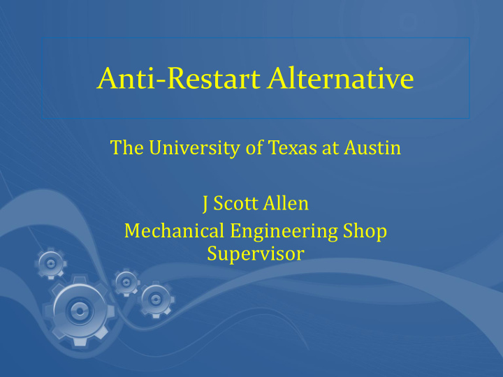 anti restart alternative