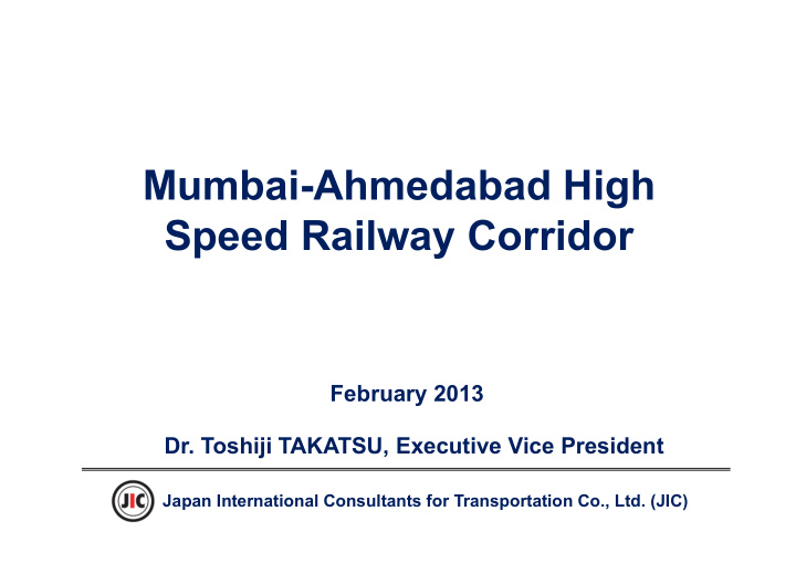 mumbai ahmedabad high speed railway corridor