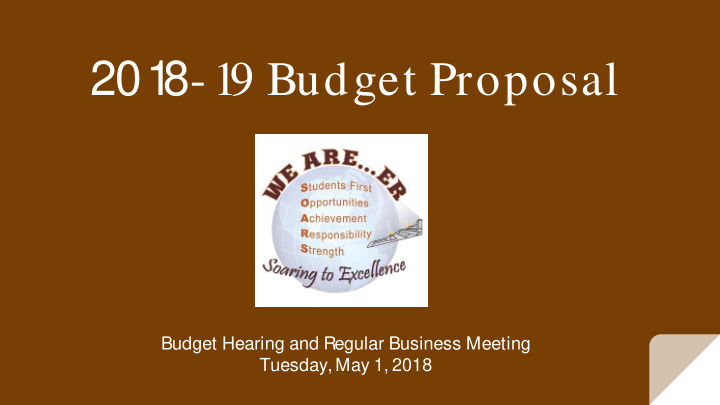 201 8 19 budget proposal