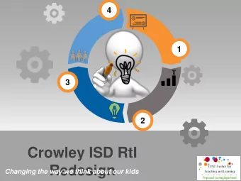 Crowley ISD RtI  Redesign  Changing the way we think about our kids  OBJECTIVE  MISSION