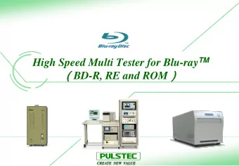 Contents  About PULSTEC  BD (SL/DL),  TL/QL   New measurement items for  i-MLSE,