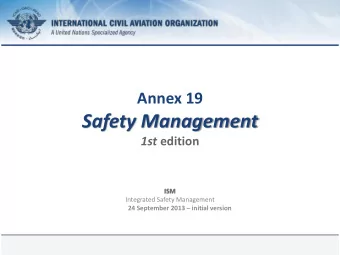 Safety Management 1st edition  ISM  Integrated Safety Management 24 September 2013  initial