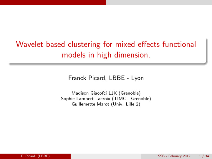 wavelet based clustering for mixed effects functional