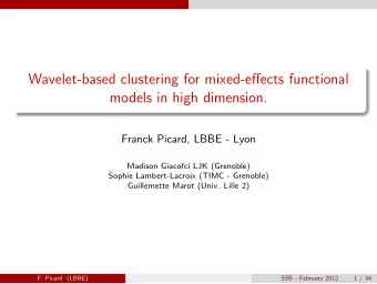 Wavelet-based clustering for mixed-effects functional  models in high dimension.  Franck Picard,