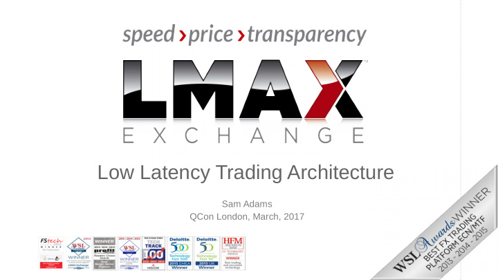 low latency trading architecture