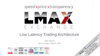 Low Latency Trading Architecture  Sam Adams  QCon London, March, 2017 don't panic  sell  buy