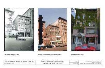 1318 Madison Avenue, New York, NY  TAX &amp; DESIGNATION PHOTOS,  Page 1  Drawings prepared by Jock