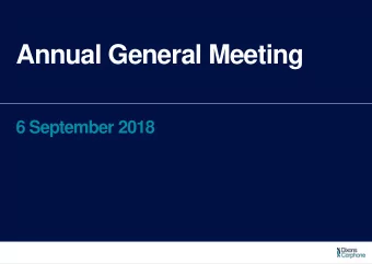 Annual General Meeting  6 September 2018  Ian Livingston  Chairman  Dixons Carphone Board of