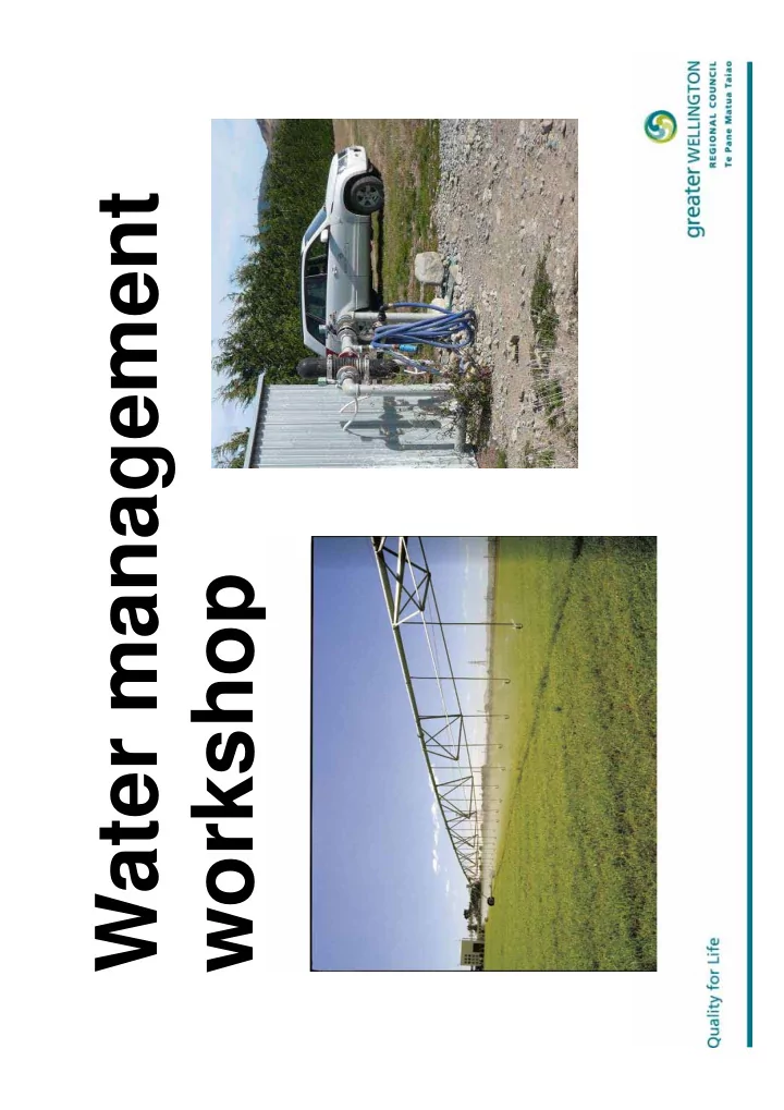 water management workshop workshop outline