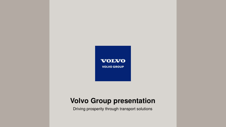 volvo group presentation