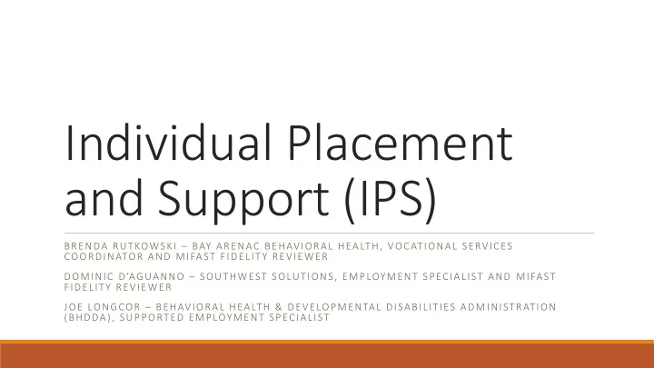 individual placement