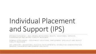 Individual Placement  and Support (IPS) BRENDA RUTKOWSKI  BAY ARENAC BEHAVIORAL HEALTH,