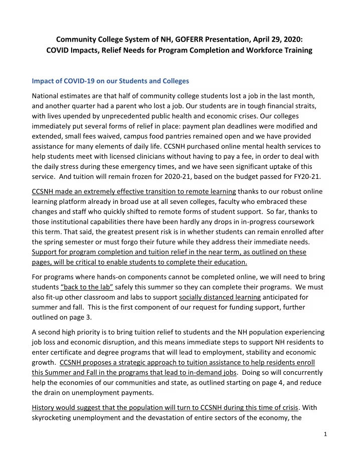 community college system of nh goferr presentation april