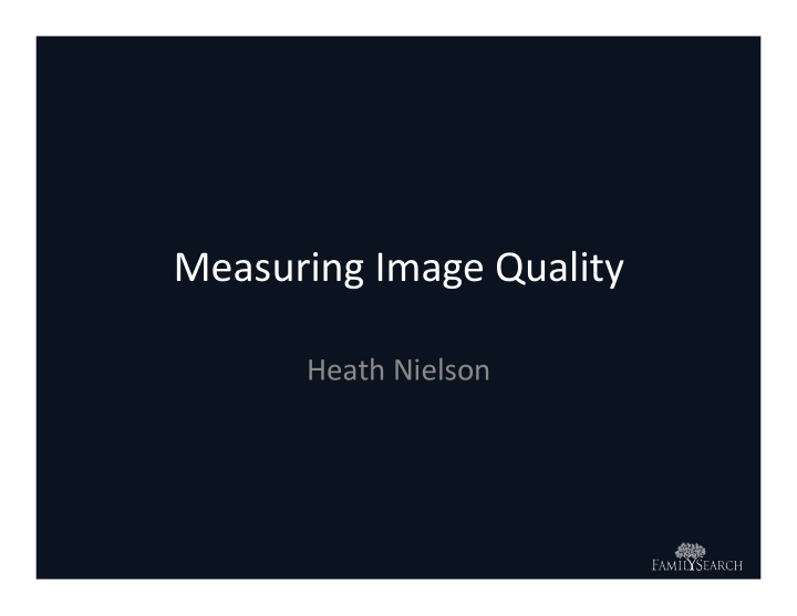 measuring image quality
