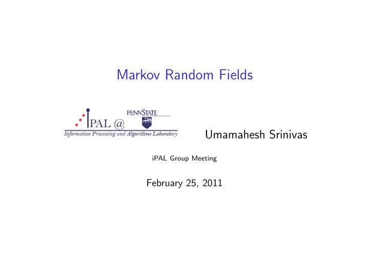 markov random fields