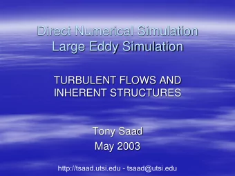 Direct Numerical Simulation  Large Eddy Simulation  TURBULENT FLOWS AND  INHERENT STRUCTURES  Tony