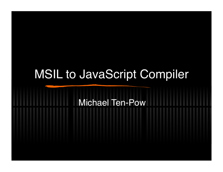 msil to javascript compiler