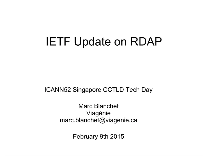 ietf update on rdap