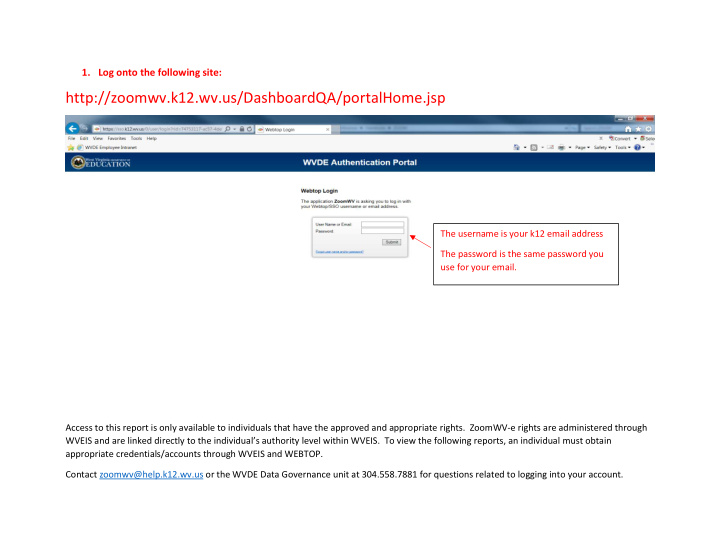 http zoomwv k12 wv us dashboardqa portalhome jsp
