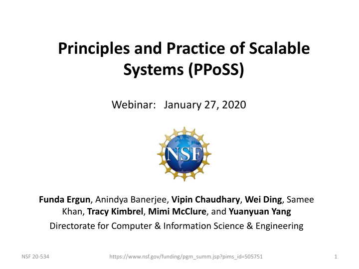 principles and practice of scalable systems pposs