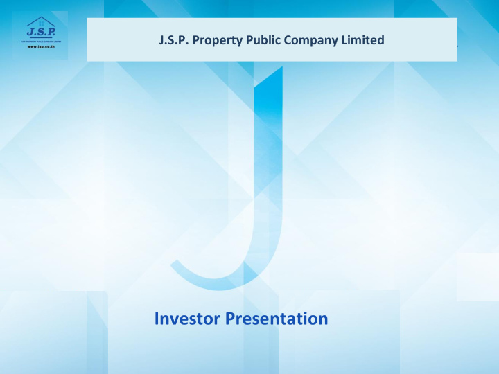 investor presentation fact sheet