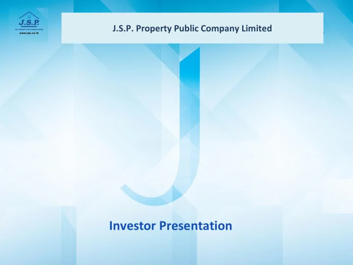 investor presentation fact sheet