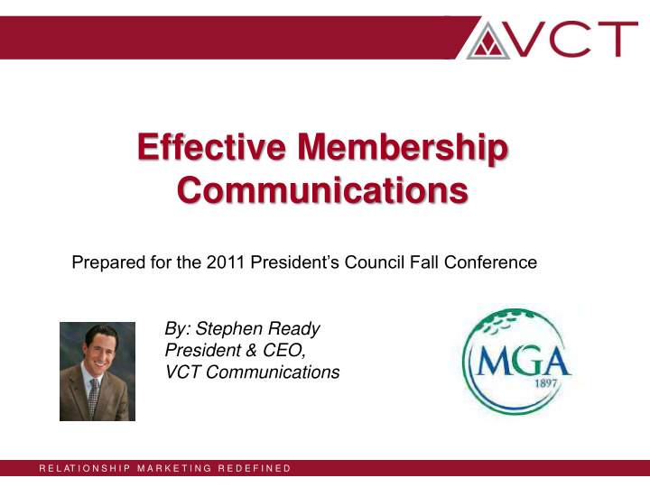 effective membership communications prepared for the 2011