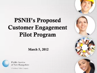 PSNHs Proposed  Customer Engagement  Pilot Program  March 5, 2012  Agenda  General Overview