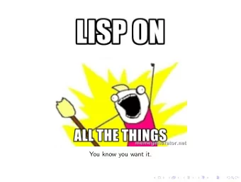 You know you want it.  An Advance Warning  To paraphrase Aaron Bedra:  Im going to sound like