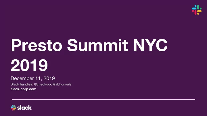 presto summit nyc 2019