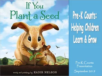 Pre-K  K Counts  unts  Prese  esenta  tati  tion  on  Septe  tember  mber 2019  19  Pre-K Counts