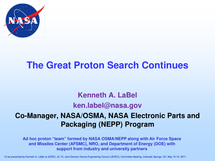 the great proton search continues