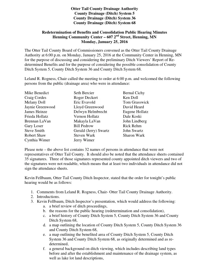 otter tail county drainage authority county drainage